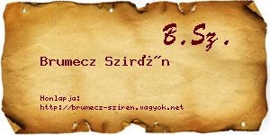 Brumecz Szirén névjegykártya